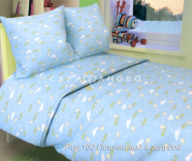 Ткань Бязь 150 см 140 гр рис. 160в4 Птички