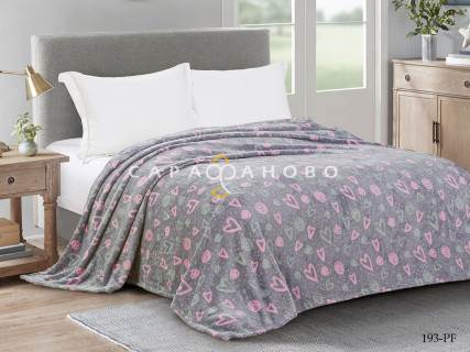 Ткань Велсофт 205 см 280 гр Сердечки (серый)