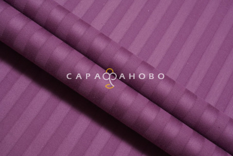 Ткань Страйп-Сатин 240 см рис. 35001 Баклажан (полоса 1х1)