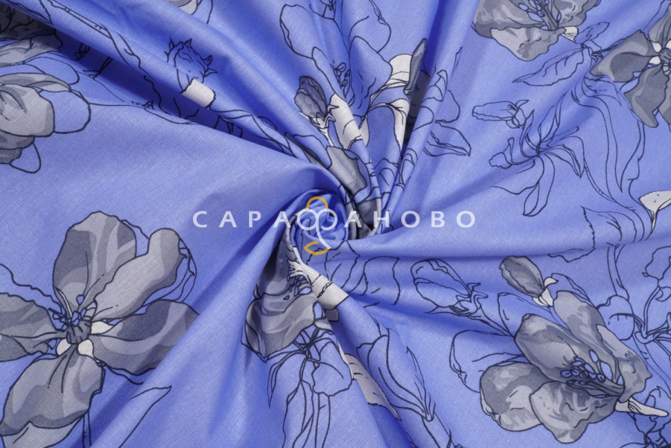 Ткань Бязь 220 см 120 гр рис. 289в2/1 Цветы сакуры
