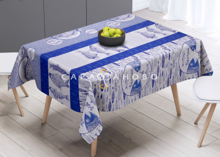Ткань Рогожка 150 см "Богатый улов" рис 12077-1