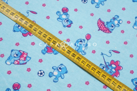 Ткань Фланель 75 см рис.  5192-1 "Крошка мишутка" грунт