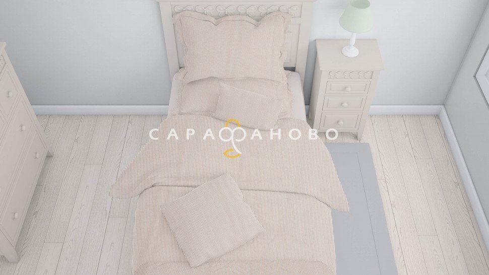 Ткань Бязь Полоса кофе 150 см. рис. 8084/34