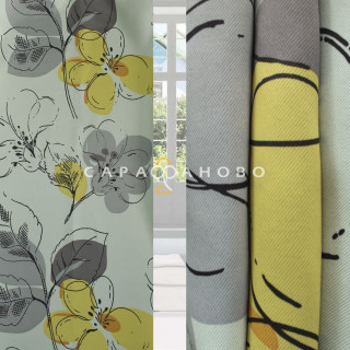 Ткань Портьера блэкаут 150см см диз Желтый 01/145