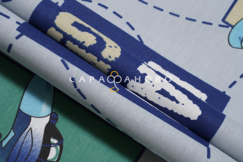 Ткань Поплин 220 см рис. 28855/1 Самолёты (основа)