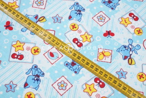 Ткань Фланель 90 см рис. 5278-1 "Игривый котенок"