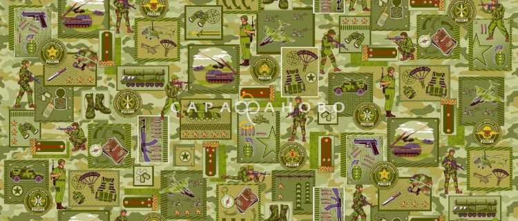 Ткань Полотно вафельное 150 см "Армия" рис 35075 вид 1