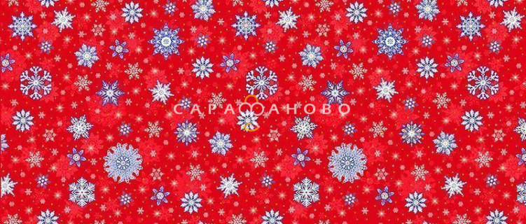 Ткань Полотно вафельное 150 см "Снежинки" рис 35033 вид 1