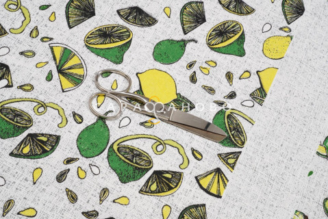 Ткань Рогожка 150 см рис.  Фруктовое ассорти рис. 30088/1