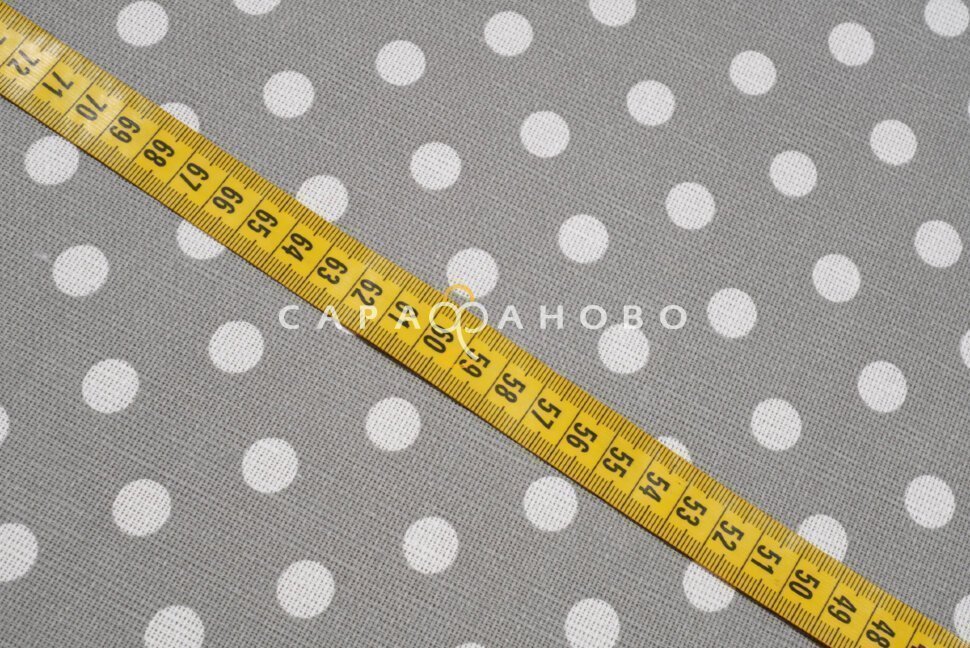 Ткань Рогожка 150 см рис. Крупный горох серый рис. 30098/39