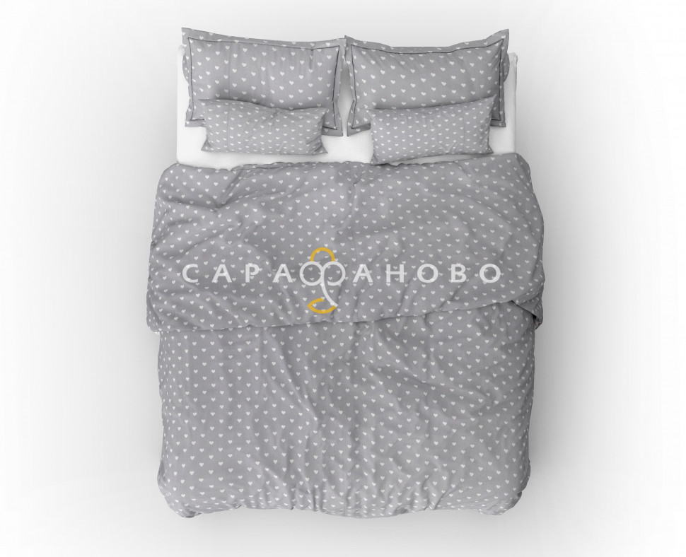 Ткань Бязь 150 см 120 гр рис Сердечки 1746-17