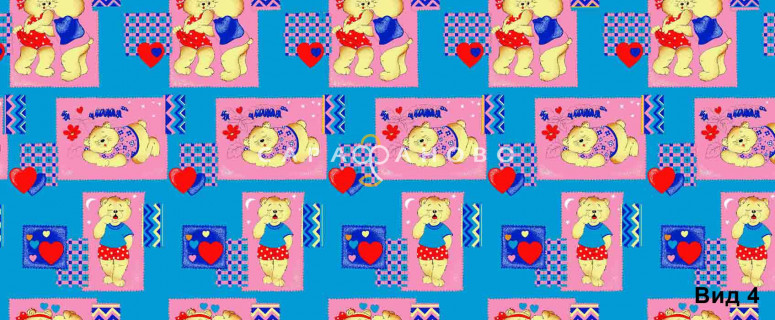 Ткань бязь 150 см детская 100 гр/м2 рис 616 вид 4