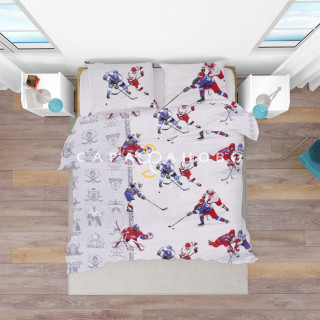 Ткань Поплин 150 см "Хоккей" рис 9963 вид 1