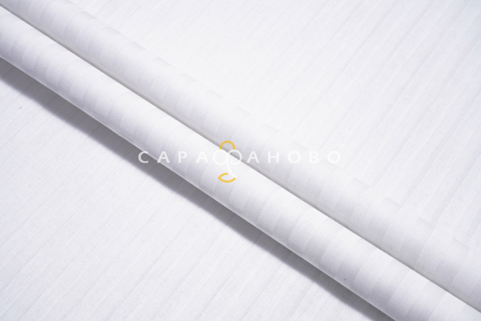 Ткань Поплин-страйп 220 см рис. 12245/1 Белый(1х1 см)