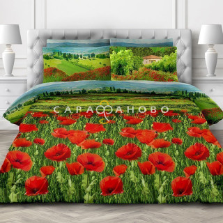 Ткань Бязь Премиум 220 см Plantation "Цветущая альпика" рис 6504 вид 1