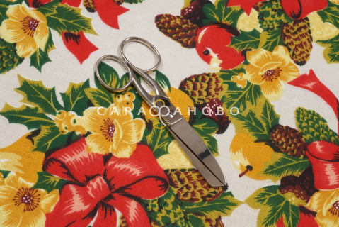 Ткань Рогожка 150 см рис. 9351-1 "Сочельник"