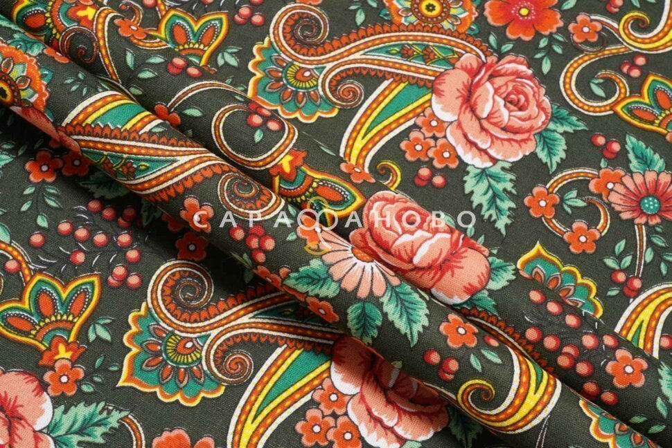 Бязь набивная 150 см 120 гр №703-2П Огурцы
