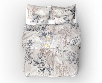 Ткань Бязь 220 см 140 гр рис. 189 Симфония, 8/5 Вид серо-бежевый