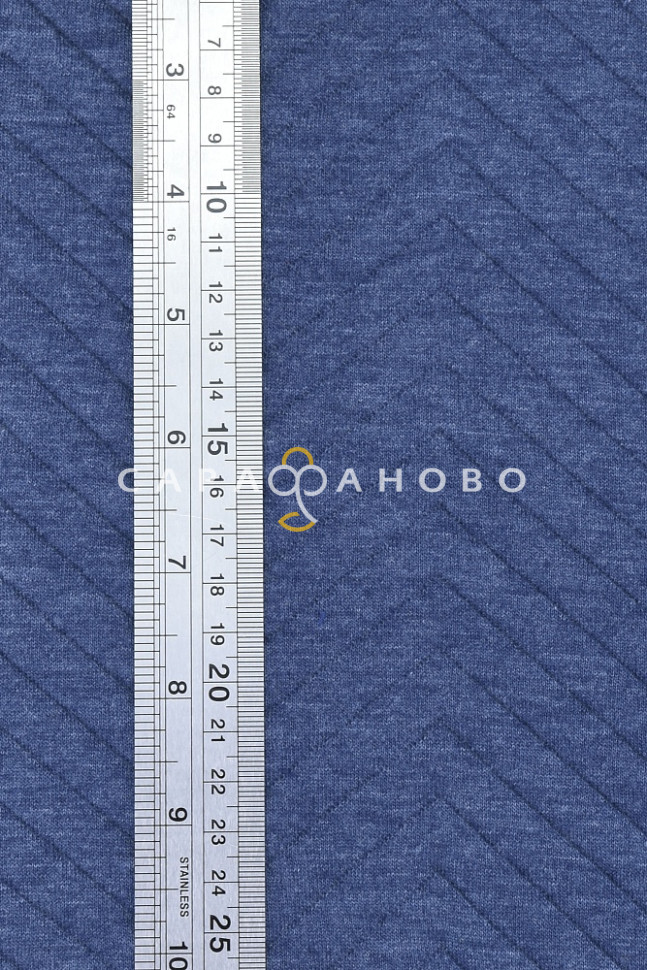 Ткань 30/300/30 Кмп Пенье Капитоне Рулон Индиго-Меланж, фото 2