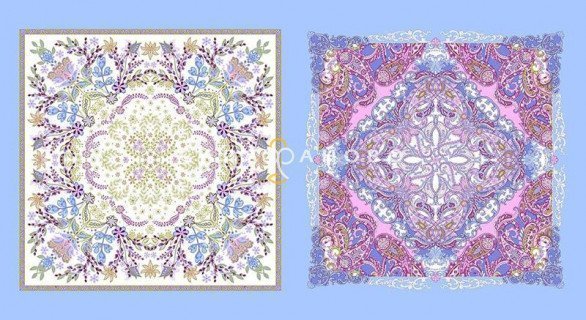 Ткань Бязь 150 см Платки головные "Domenica" рис 13187 вид 2