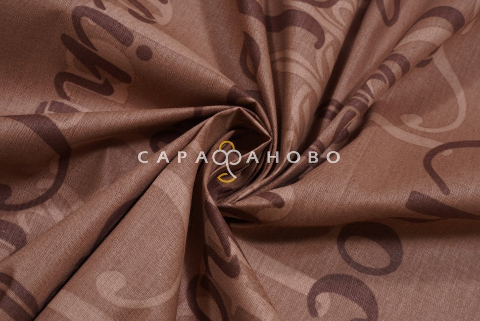 Ткань Перкаль 220 см рис. 444-1 Кофе (компаньон)